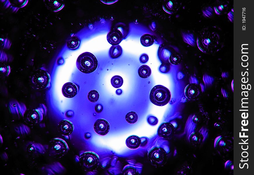 Oxygen bubbles in glass sphere