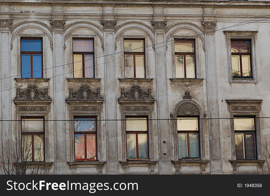 Detail of a  typical Viennese apartment building, built around 1890 and recently renovated. Detail of a  typical Viennese apartment building, built around 1890 and recently renovated.