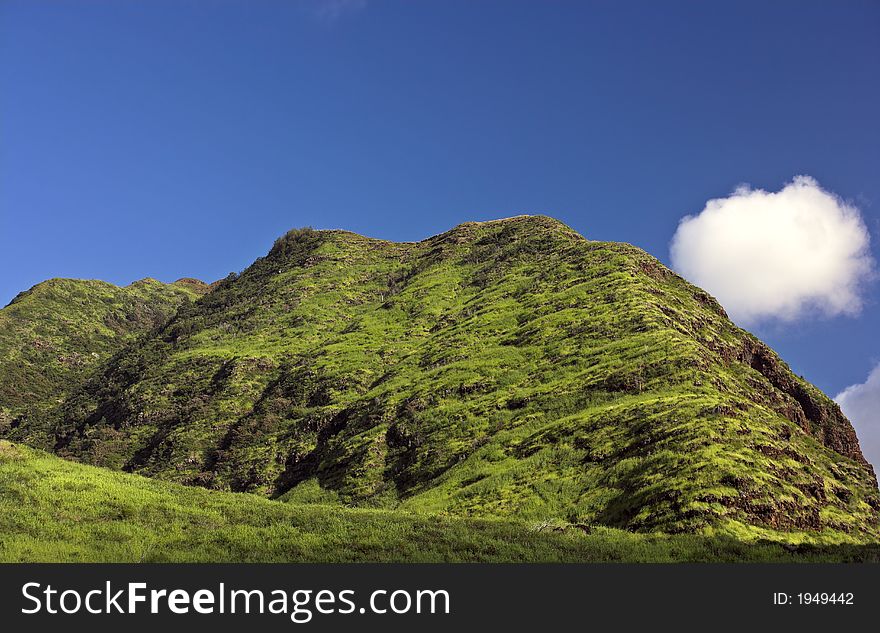 Panorama photo of Hawaiian landscape (Oahu)