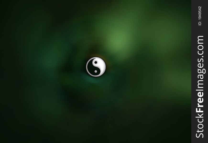 Abstract green background / Ying & Yang symbol. Abstract green background / Ying & Yang symbol.