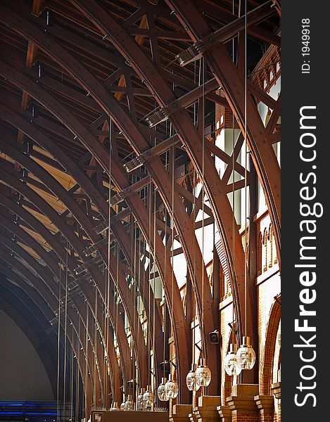 Roof of wood in old train station (Copenhagen). Roof of wood in old train station (Copenhagen)