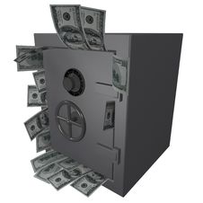 Dollars Sticking Out Of Safe Royalty Free Stock Images Dollars Sticking Out Of Safe Royalty Free Stock Images