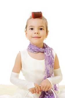 Little Girl Wearing Ball Dress Wanting Go To Ball Royalty Free Stock Images