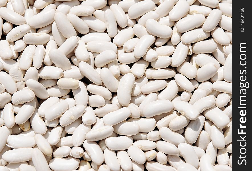 Background with lots of white beans