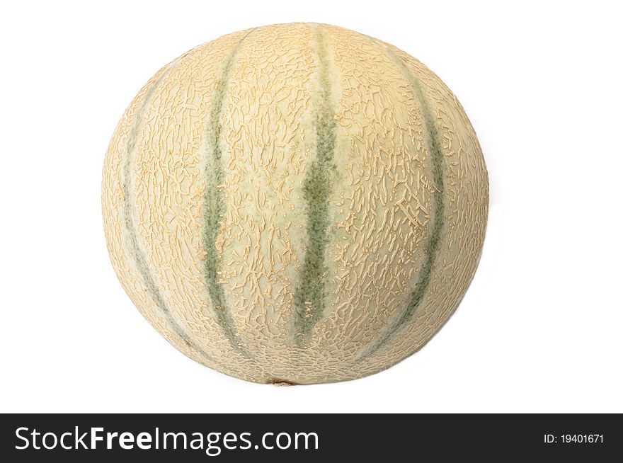 Melon skin isolated against a white background