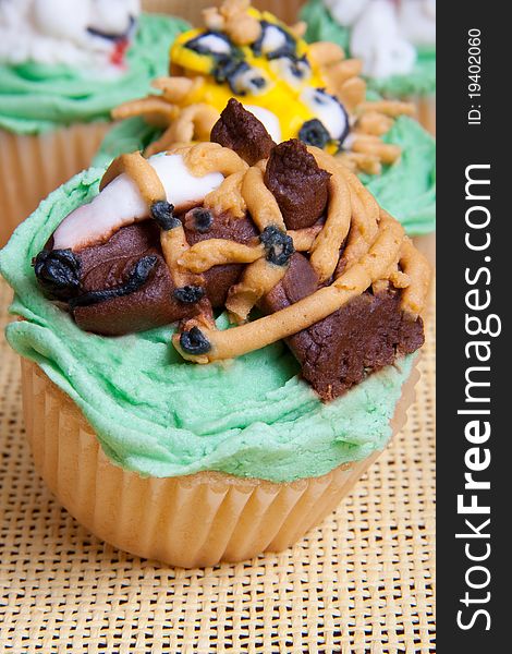 Colourful Creative Horse Character Cupcake. Colourful Creative Horse Character Cupcake