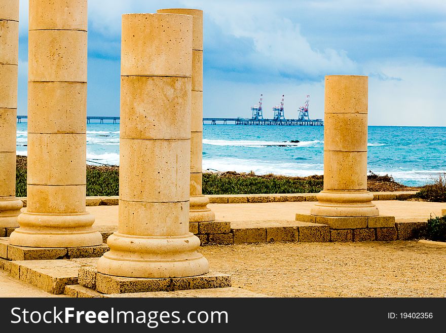 Old columns near the sea
