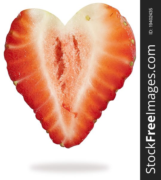 Heart from strawberry isolated on the white background. Heart from strawberry isolated on the white background
