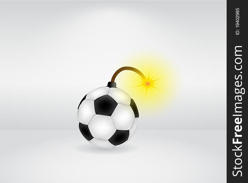 Soccer ball and bomb illustration. Soccer ball and bomb illustration