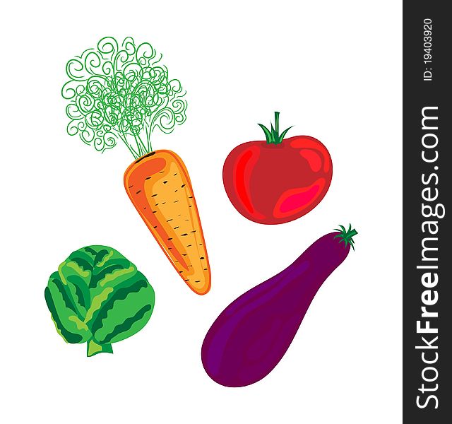 Illustraton of Fresh color vegetables. Illustraton of Fresh color vegetables
