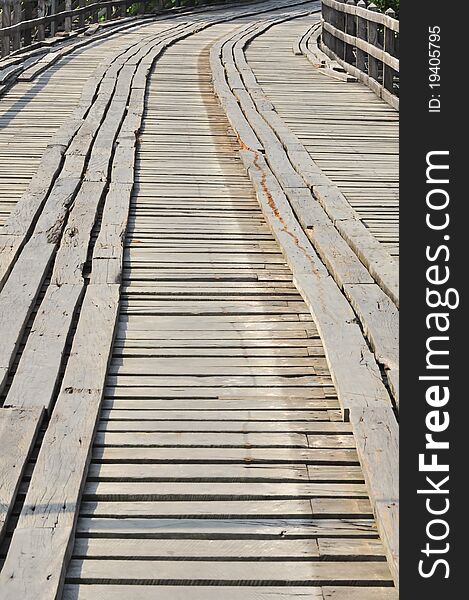 Pathway on the wood bridge