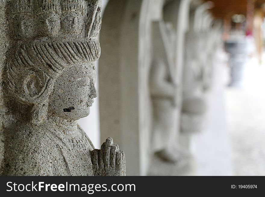 Statue of buddha inside a chinese temple. Statue of buddha inside a chinese temple