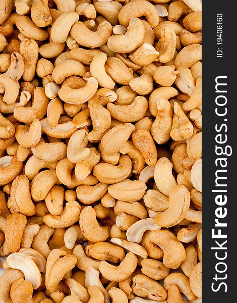 Salted cashews which could be used as a background. Salted cashews which could be used as a background