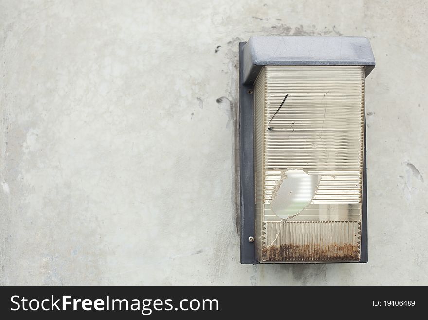 Lamp On The Marble Walls.