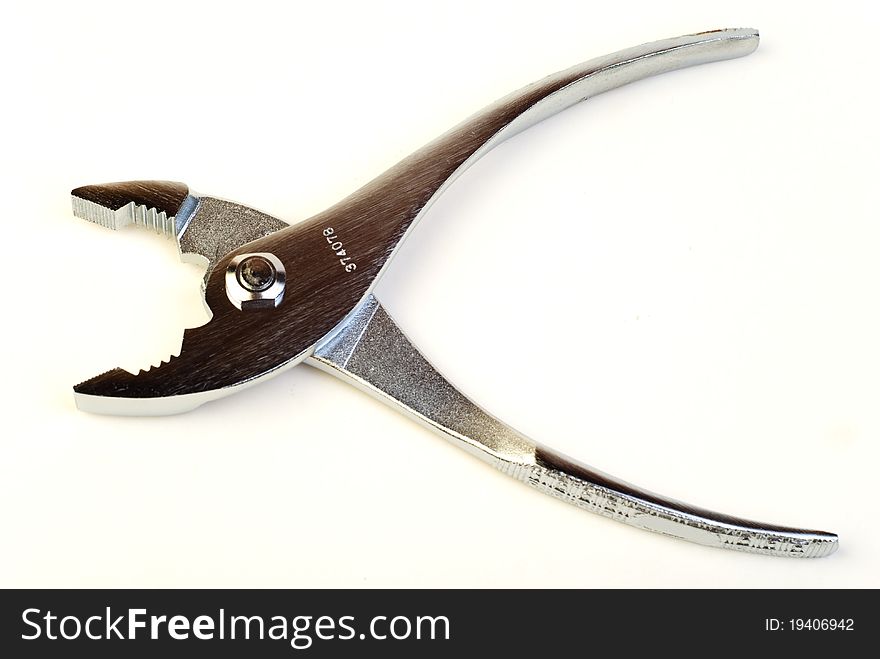 Pliers on white background, studio photography