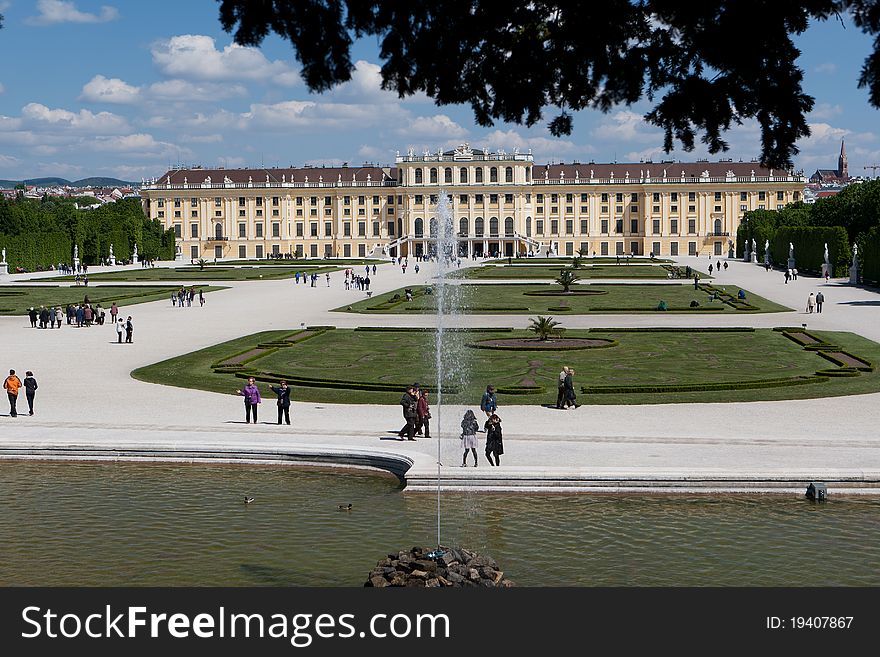 Schonbrunn palace, historic building and landmark of Vienna