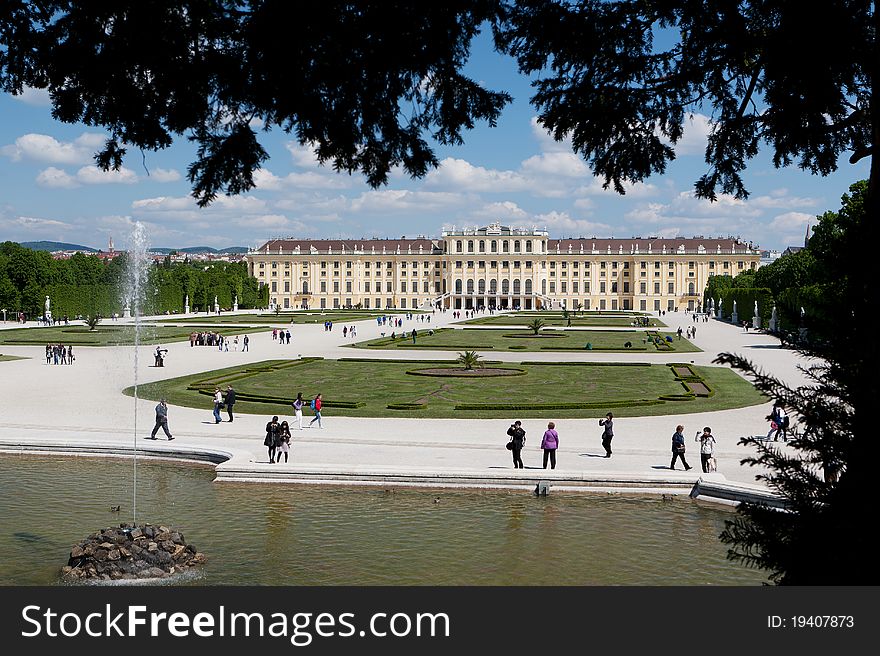 Schonbrunn palace, historic building and landmark of Vienna