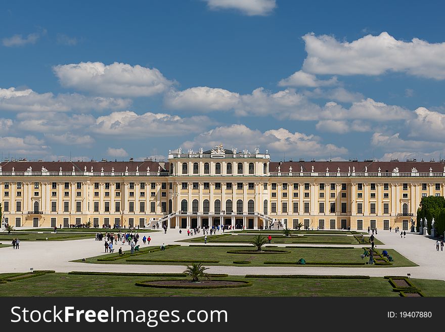 Schonbrunn palace, historic building and landmark of Vienna