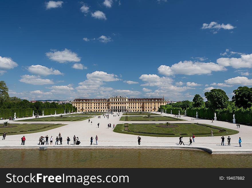 Schonbrunn palace, historic building and landmark of Vienna