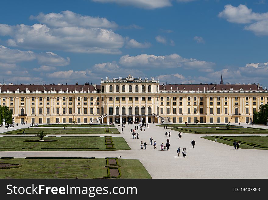 Schonbrunn palace, historic building and landmark of Vienna