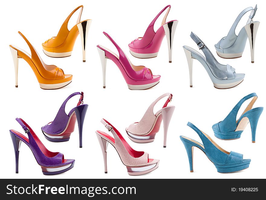 Women s shoes on a white background.