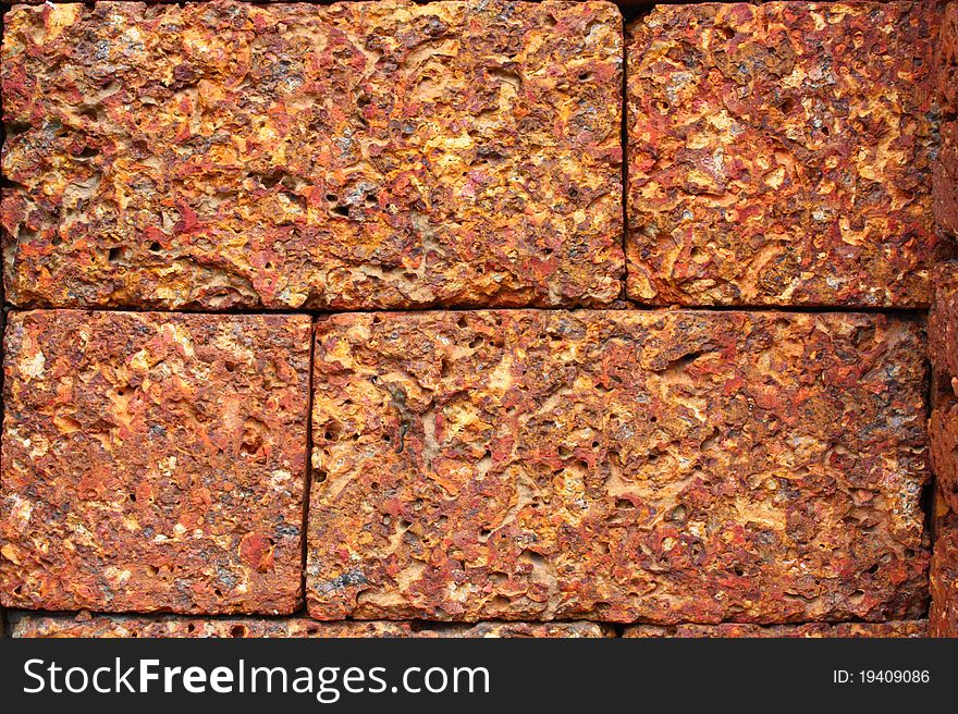 Laterite block in the garden, texture of Laterite use as background and backdrop