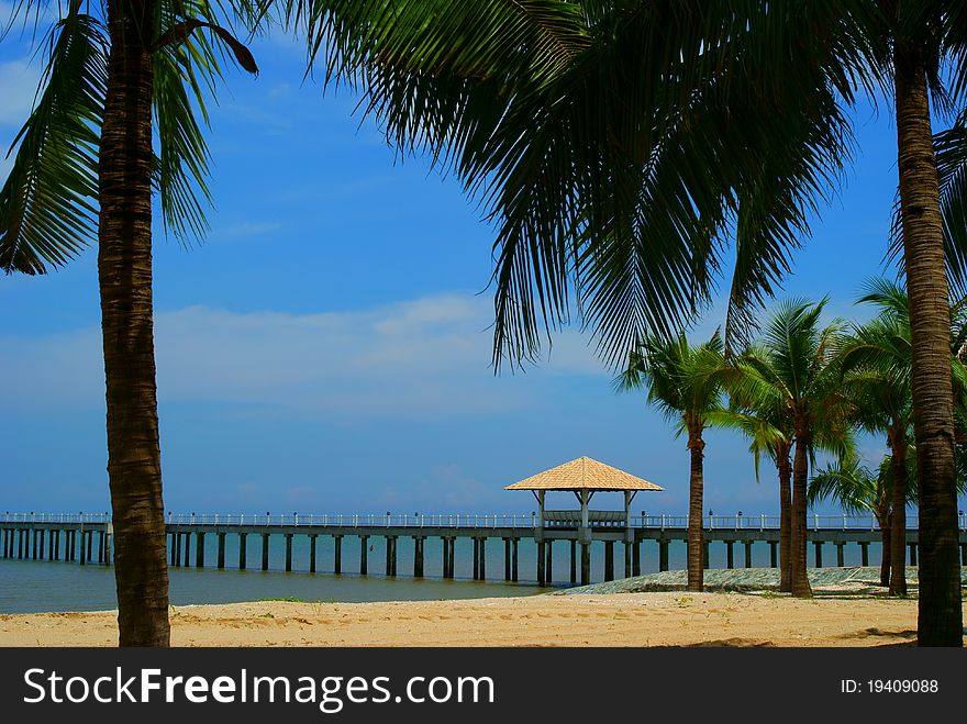 Rest house on pier