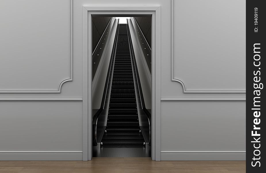 Staircase Rising Up The Escalator