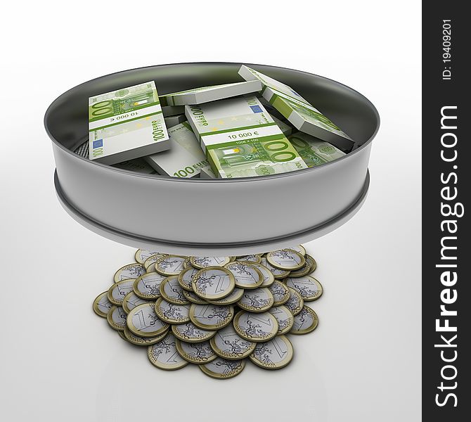 Sieve Sieving Euro Money Coins