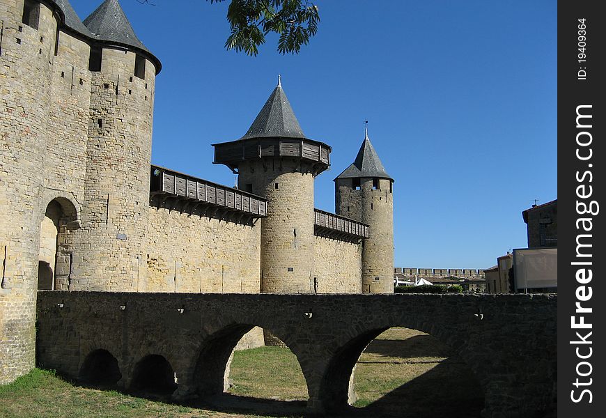 The old town of Carcassonne, France. The old town of Carcassonne, France