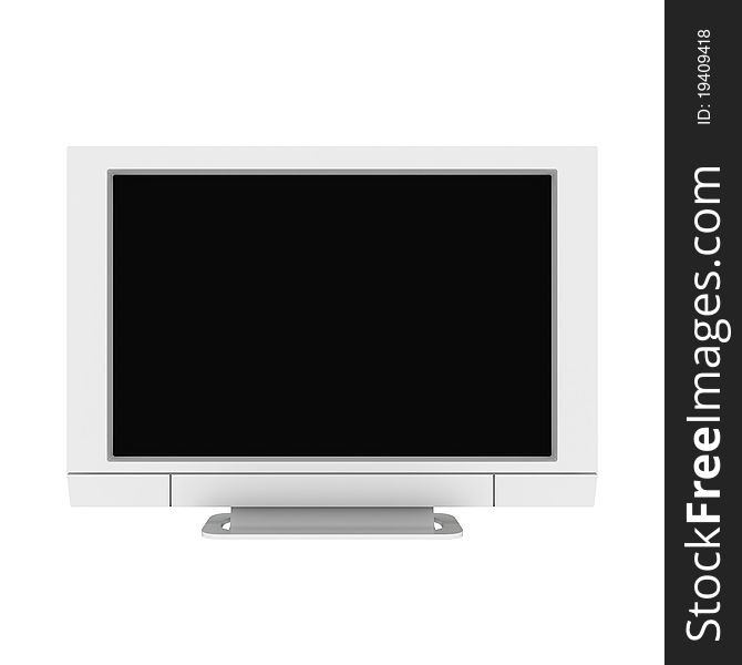 Widescreen tv with a white case