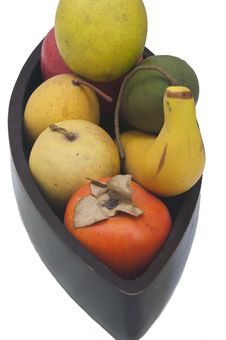Fruit Placed In A Black Dish. Stock Photography Fruit Placed In A Black Dish. Stock Photography
