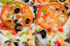Baked Pizza Ingredients Royalty Free Stock Photography Baked Pizza Ingredients Royalty Free Stock Photography