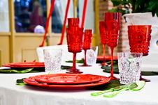 Dinner Table Setup - Italian Style Royalty Free Stock Photos Dinner Table Setup - Italian Style Royalty Free Stock Photos