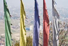 Kathmandu Over Prayer Flags. Stock Photography Kathmandu Over Prayer Flags. Stock Photography