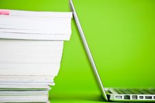 Books And Laptop Stock Image Books And Laptop Stock Image