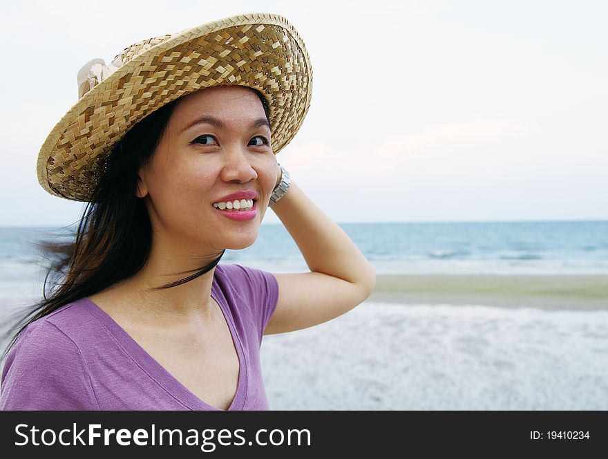 Portrait of young woman at the sea. Portrait of young woman at the sea