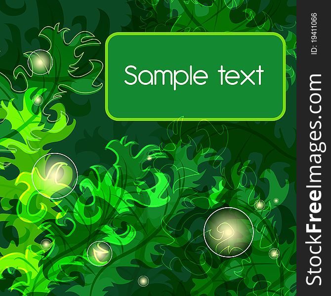 Green Vector seamless background with leafs. Green Vector seamless background with leafs