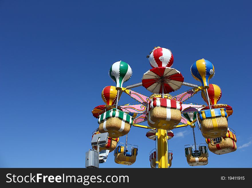 A colorful carousel at the fair