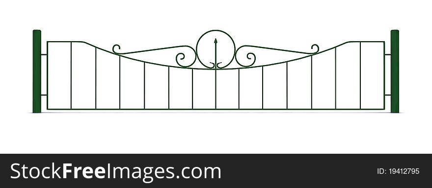 Forged Metal Fence Green