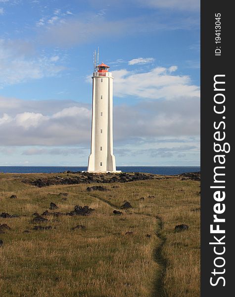 Lighthouse at the northern coast of Iceland