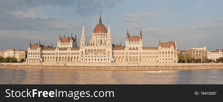 Panorama of the Parliament in Budapest