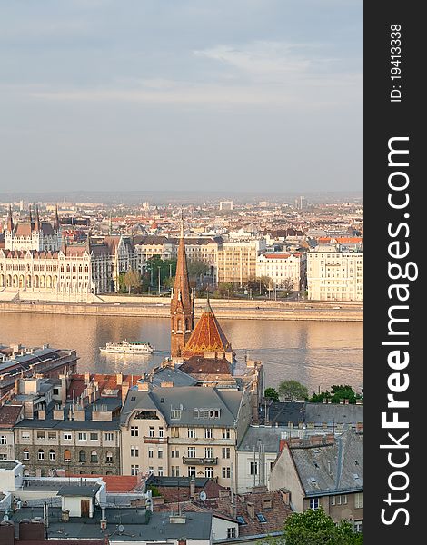 View of the Budapest Fishermen's Bastion. View of the Budapest Fishermen's Bastion