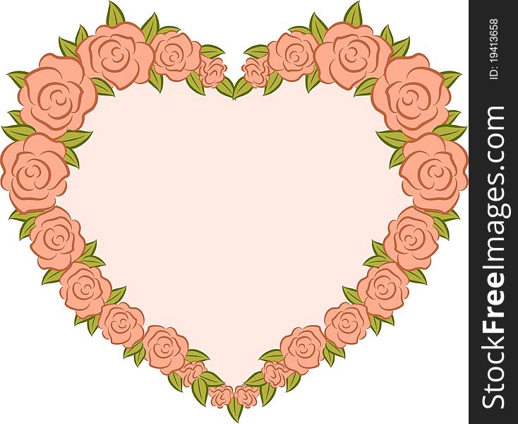 Background With  Flowers And Heart