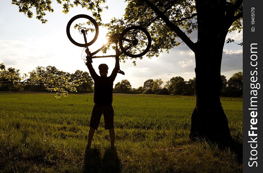 Cycling silhouette and success