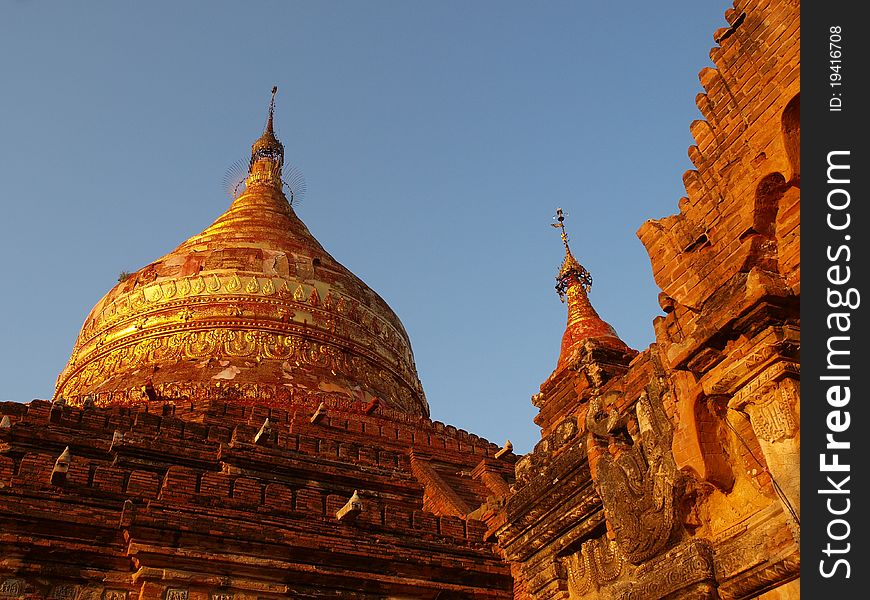 Temple in Bagan during sunset