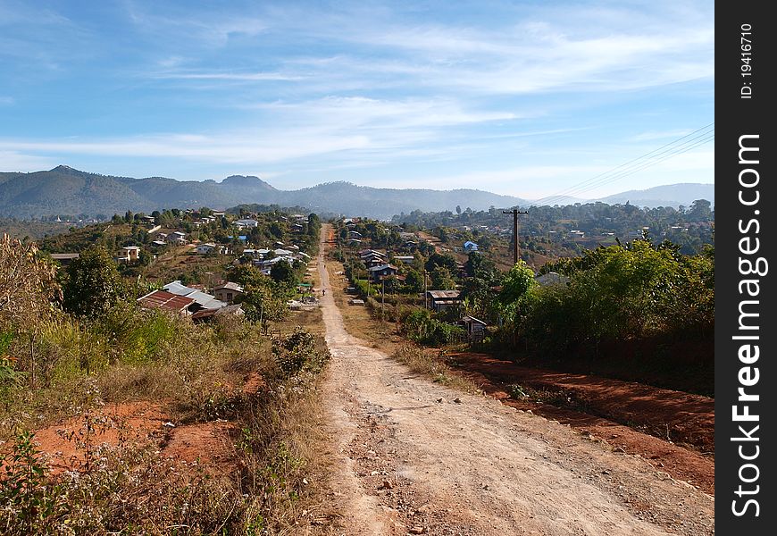 Mountain view in Kalaw from road to nowhere