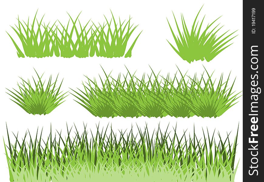 Green grass borders isolated on white background. Green grass borders isolated on white background