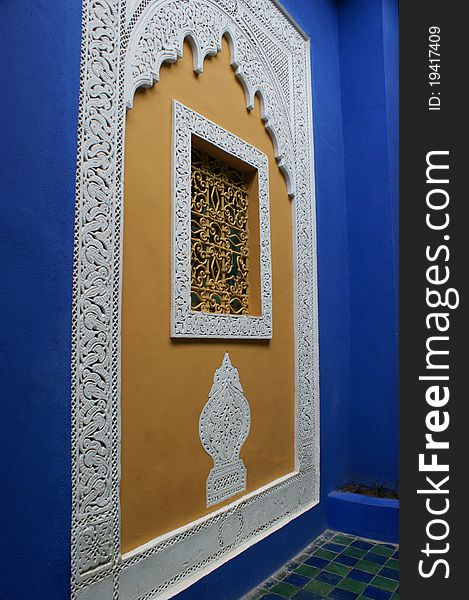 Oriental Blue wall Majorelle garden, Marrakech, Maroc. Oriental Blue wall Majorelle garden, Marrakech, Maroc