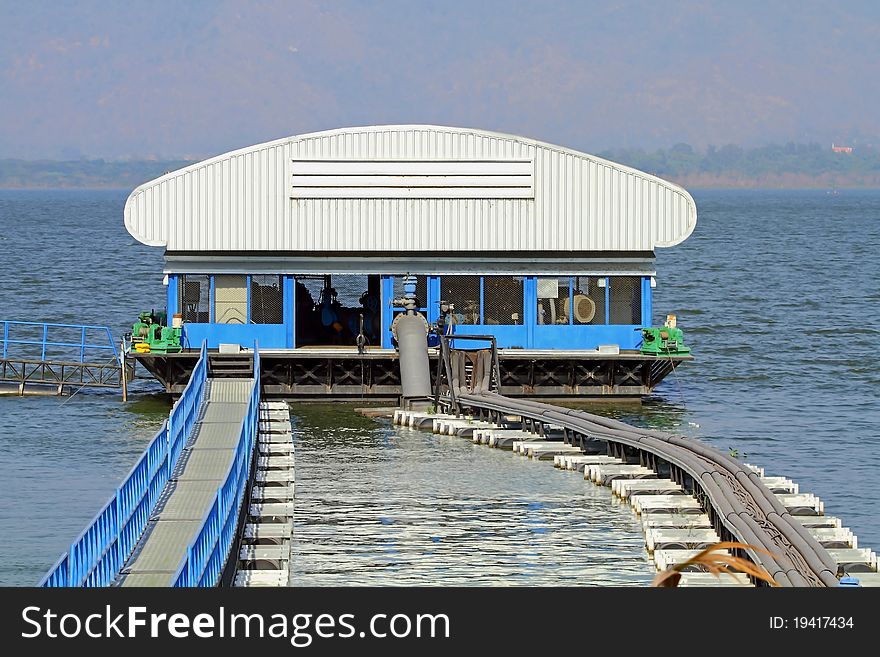 Water pump station in BANGPHRA reservoir